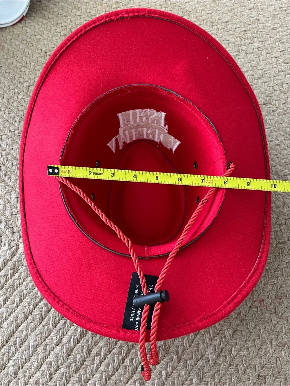 Red Cowboy Hat with Embroidered 'America First' Logo